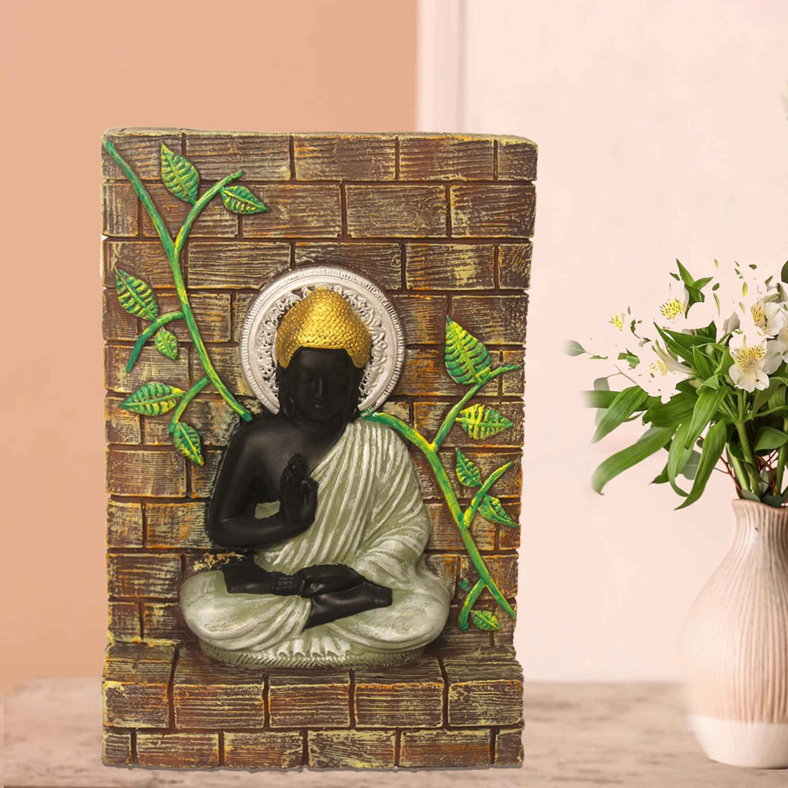 Handicraft Blessing Buddha sculpture for home decoration Multi Look 30 cm G57GX1637SVMMX
