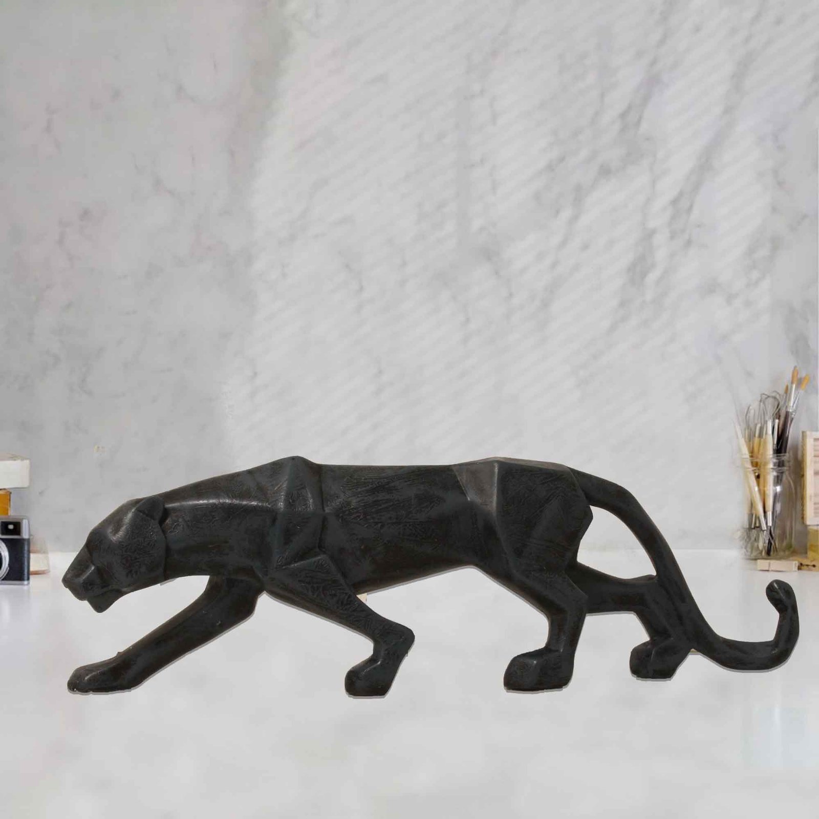 Polyresin Panther figures for gift Antique Finish 14 cm G57GX1647FFAMX