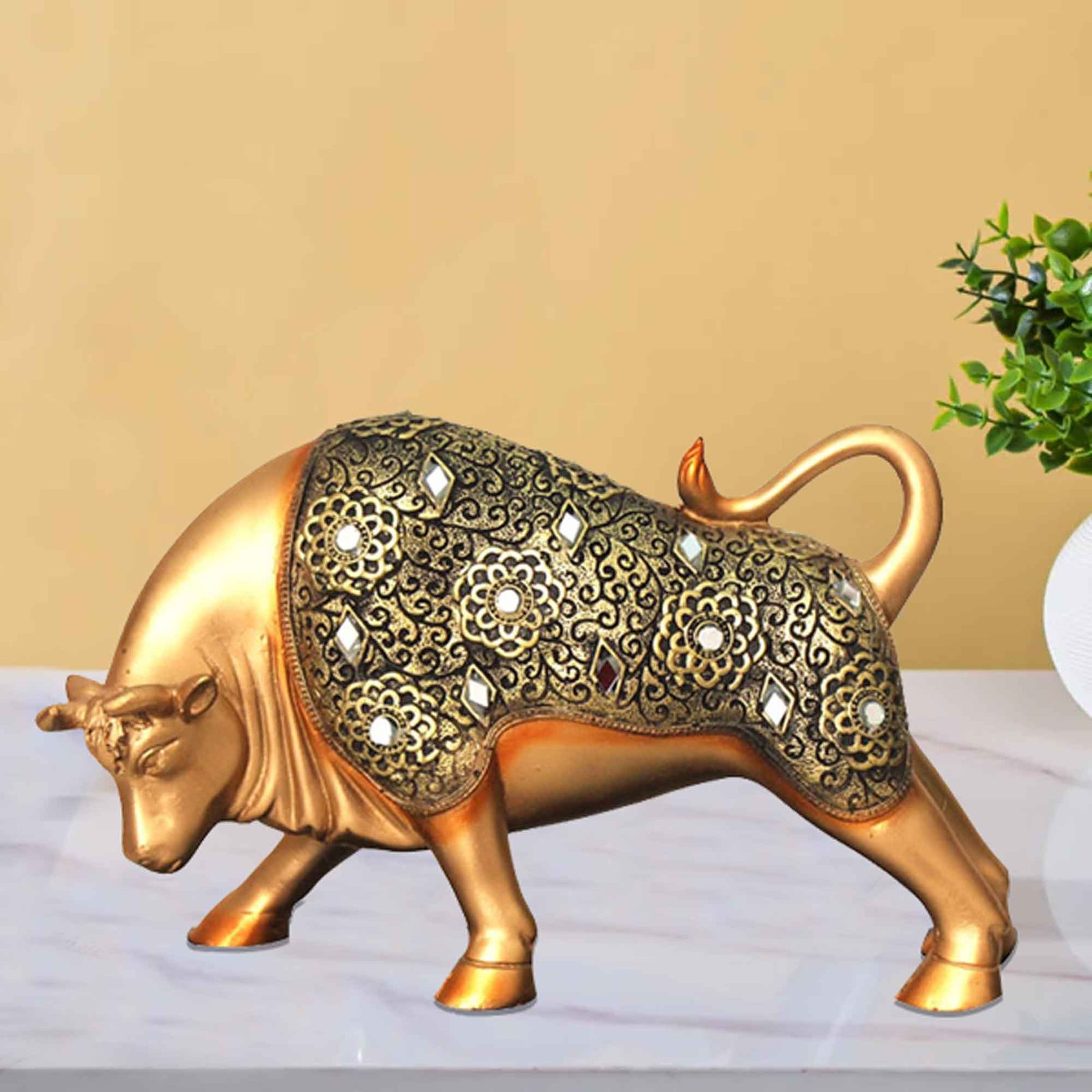 Handicraft Bull Animal artifacts for tv unit Jewellery Decorated 15 cm G57GX1652GGNGZ
