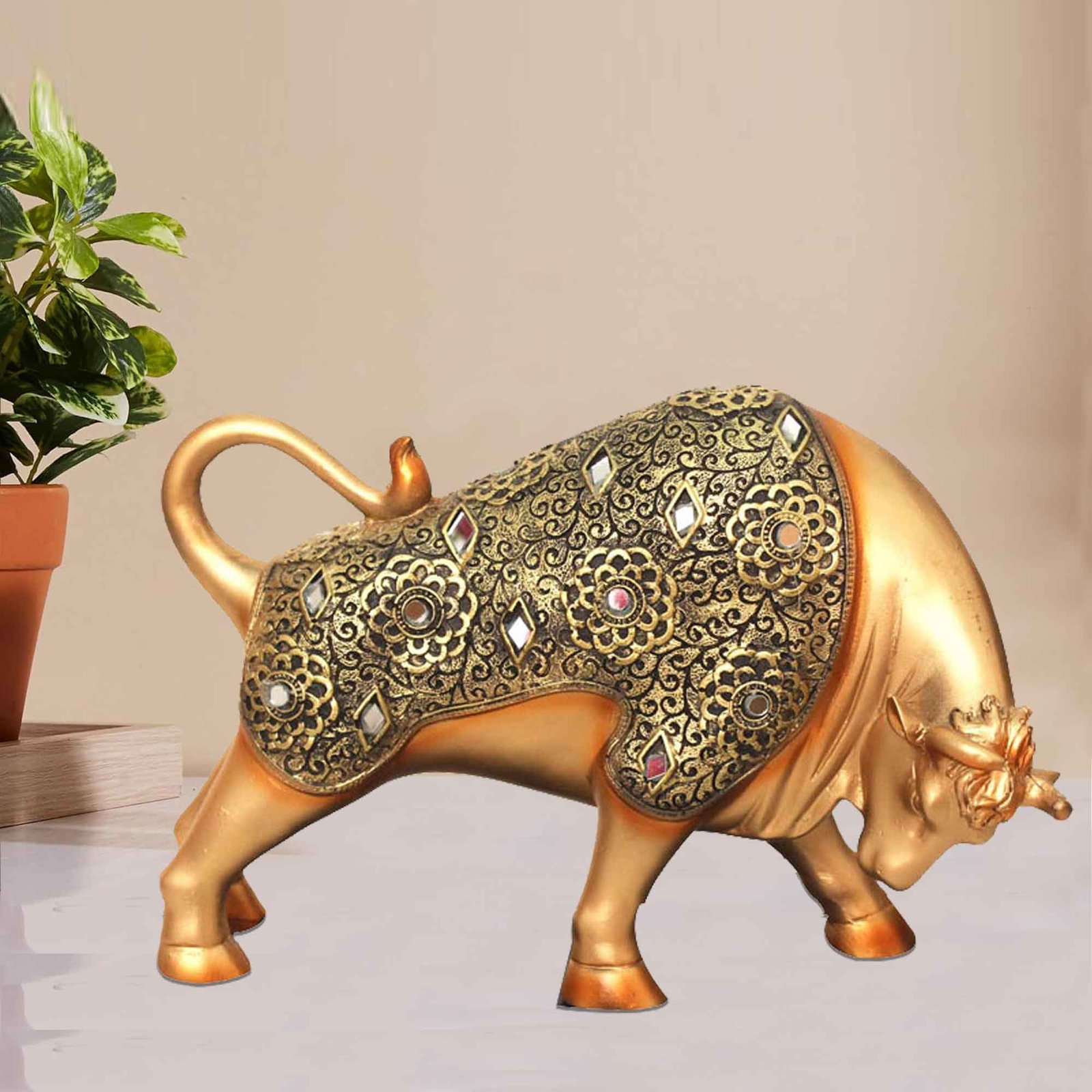 Wild Animal Bull artifacts for living room Jewellery Decorated 19 cm G57GX1653GGNGZ