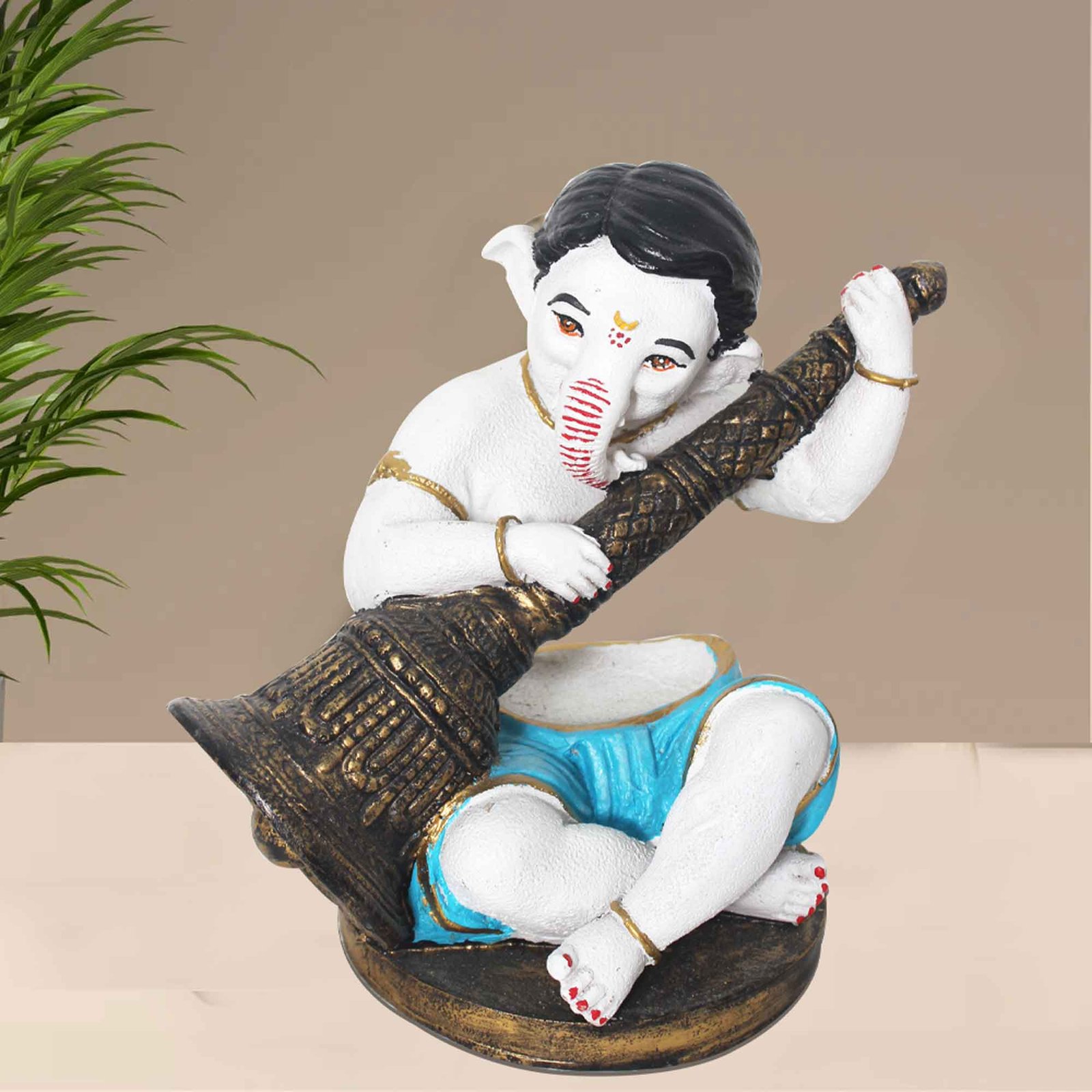 Ghanti Ganesha miniature gifts Matte Finish 23 cm G57GX1667WGLMX