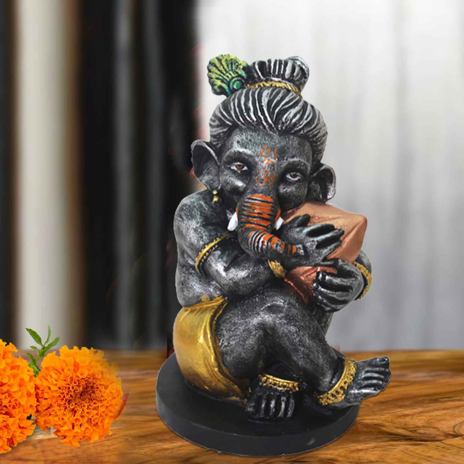 Modak Ganesha fengshui items for home decor Matte Finish 24 cm G57GX1668SGLMX
