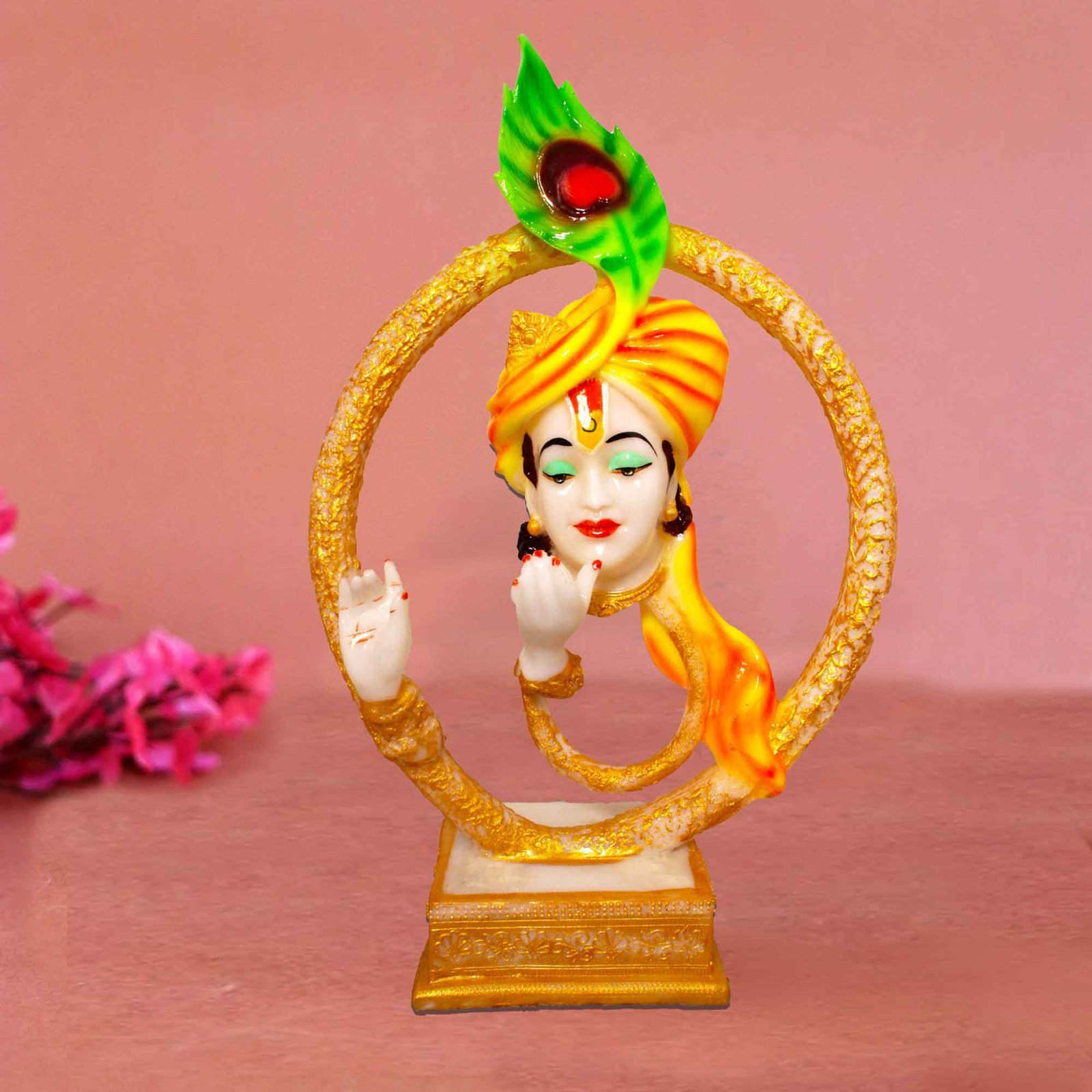 Ring Krishna showpiece for gift Marble Look 55 cm G57GX1671WYCGX