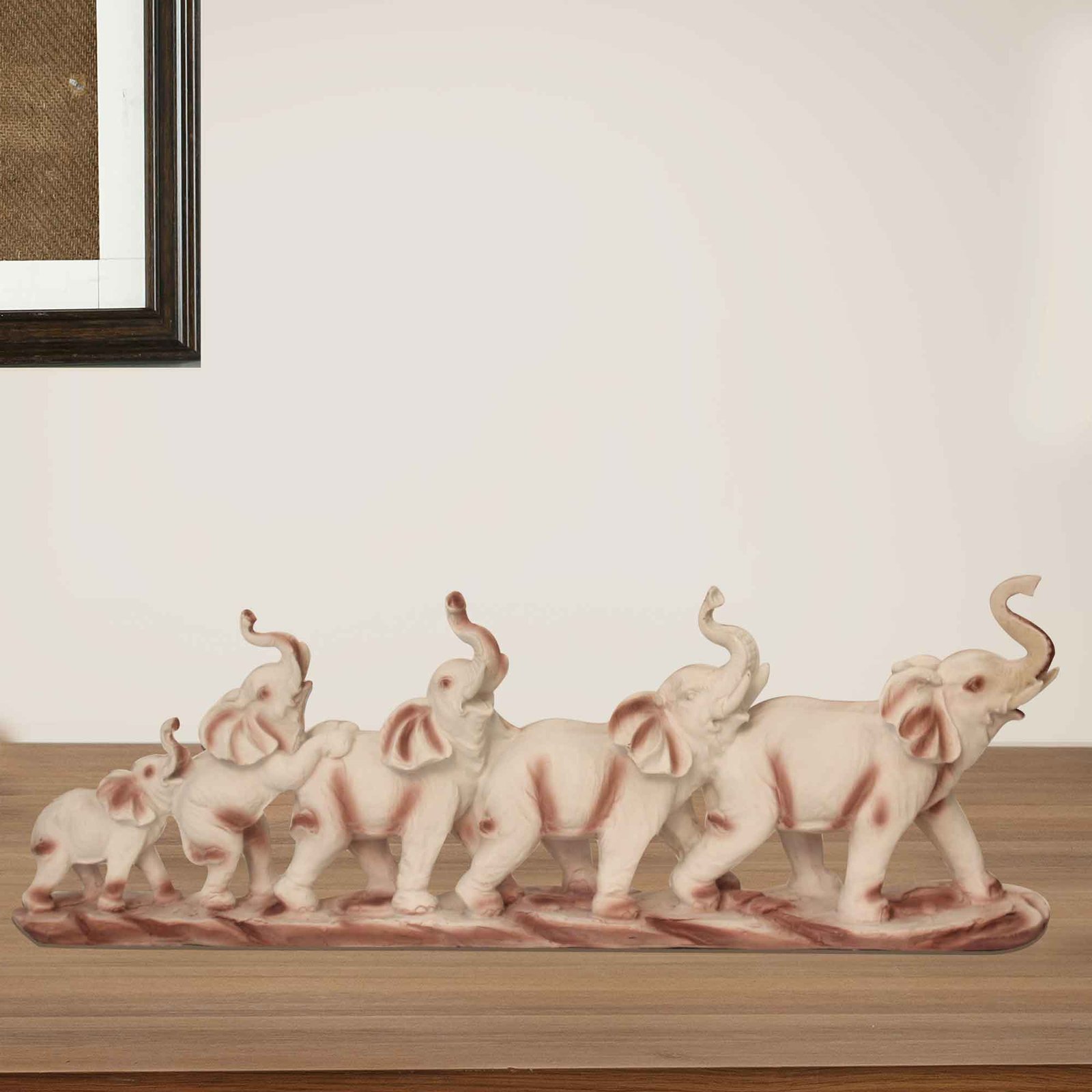 Polyresin Elephant Family figurines for tv unit Matte Finish 18 cm G57GX1680IANMX