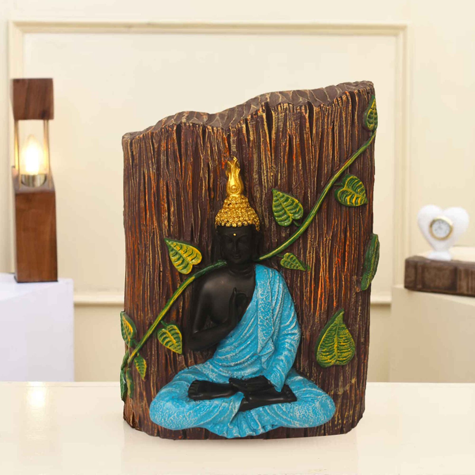 Meditating Tree Buddha sculpture for home decoration Multi Look 32 cm G57GX1681QAMMX
