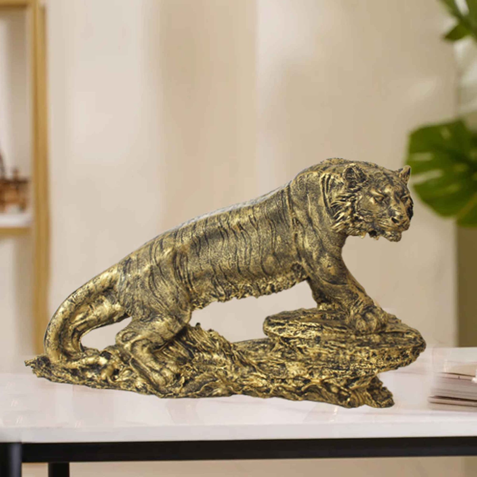 Handicrafted Lion showpiece for home decor living room Brass Antique Finish 33 cm G57GX1693BBNGX