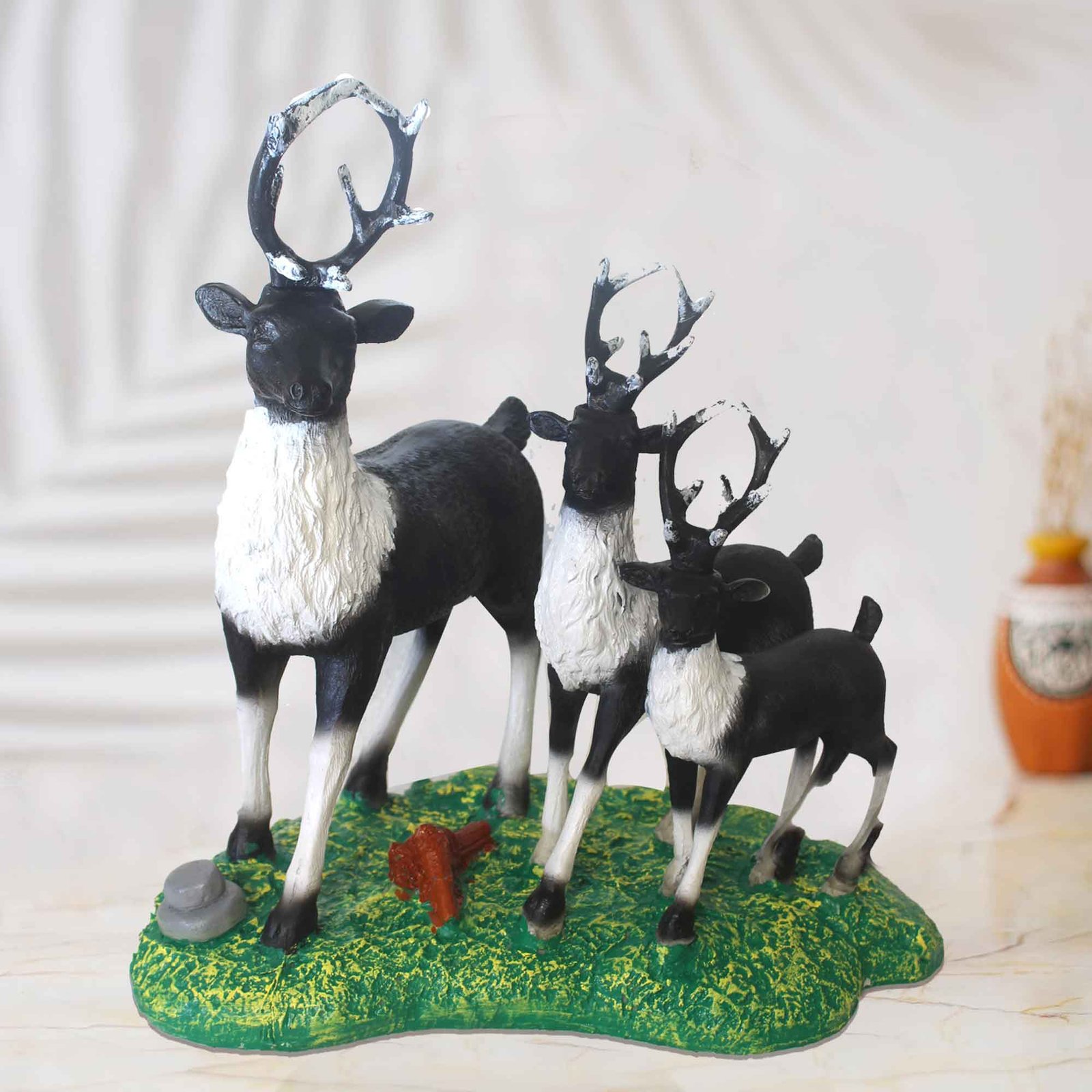 Deer Family showpiece for tv unit Multi Look 38 cm G57GX1695KWMMX