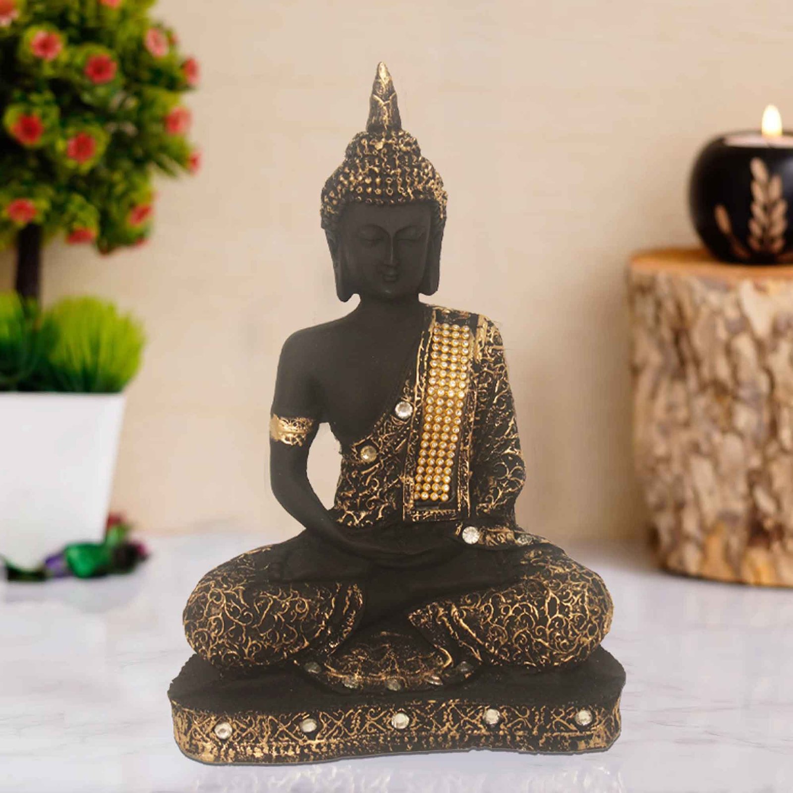 Samadhi Gautam Buddha miniature decorative items Jewellery Decorated 23 cm G57GX1698KGNMZ