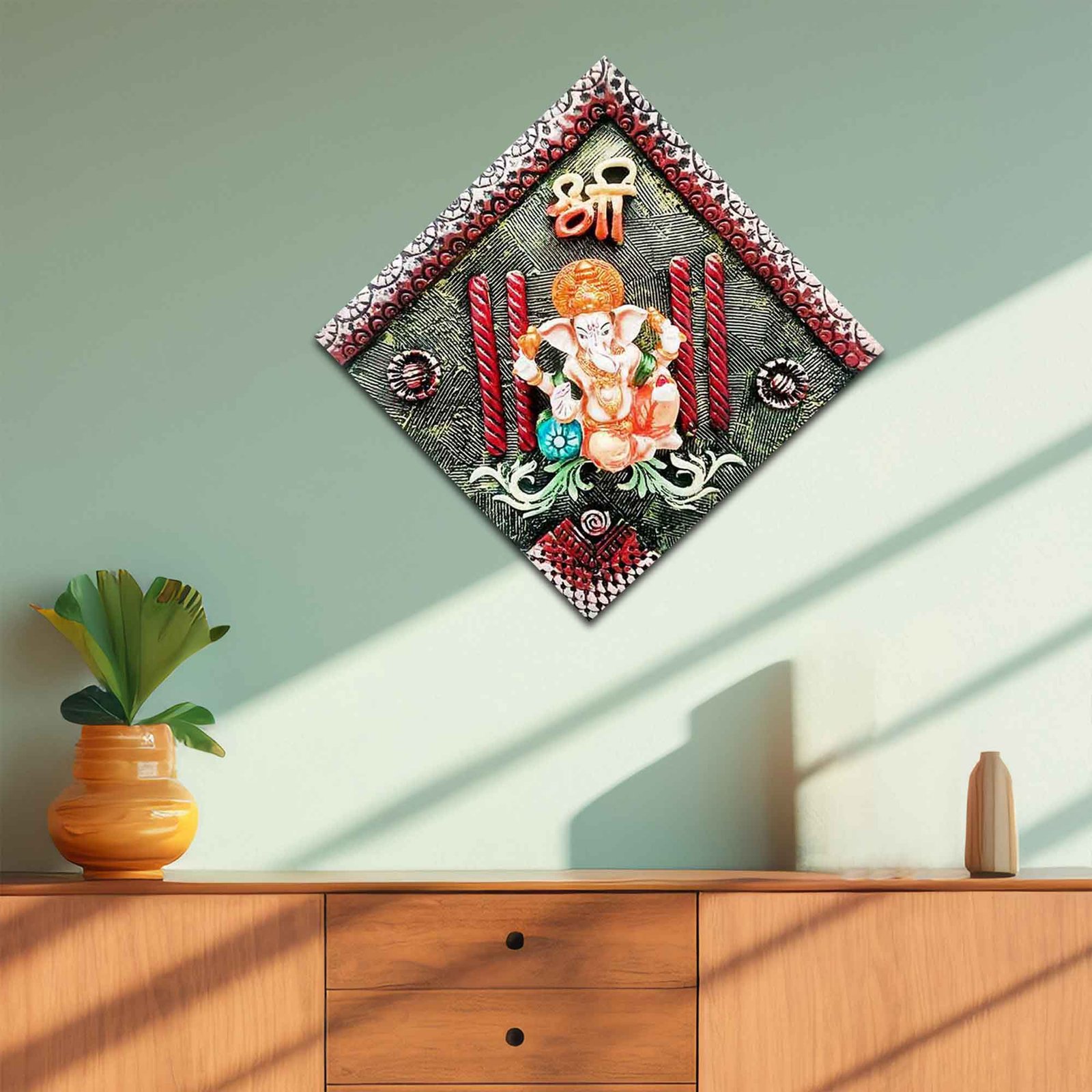 Wall Hanging Lord Ganesh gift items for home inaugration Gloss Finish 24 cm G57GX1703HMMGX-724