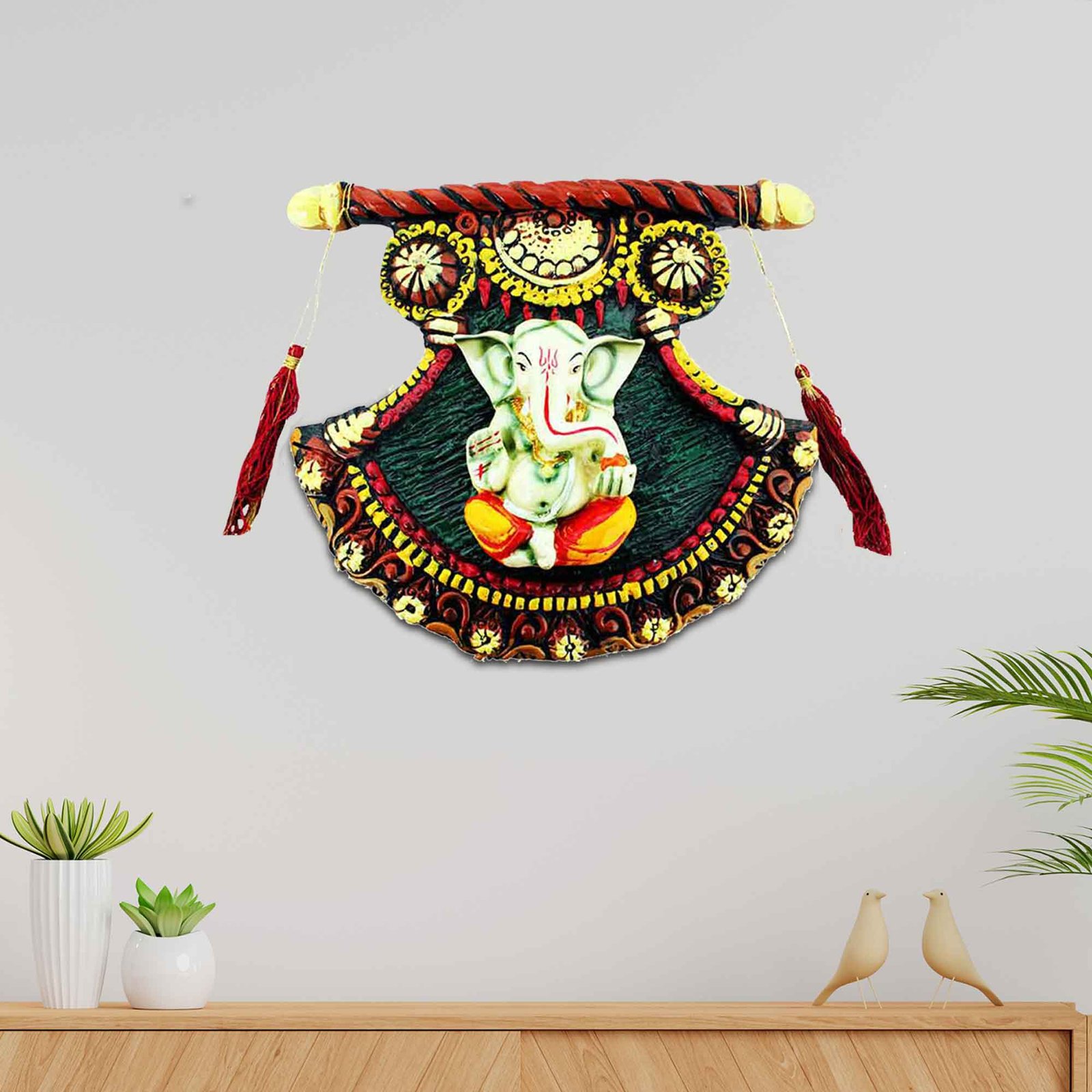 Ganesha Wall Hanging gift items for marriage Gloss Finish 22 cm G57GX1706HAMGX-726