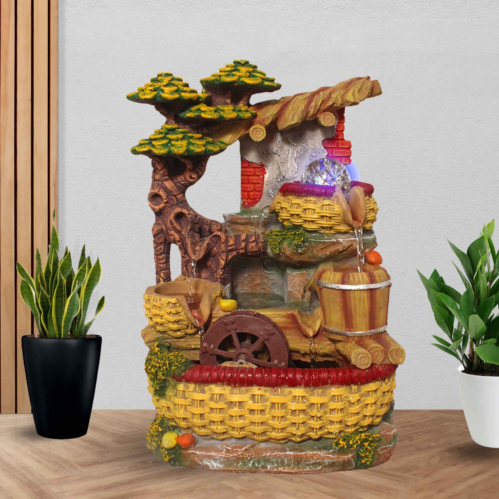 Waterfall Nature fountain for home decoration With Led Light & Crystal Ball 38 cm G57GX1809MMLMX