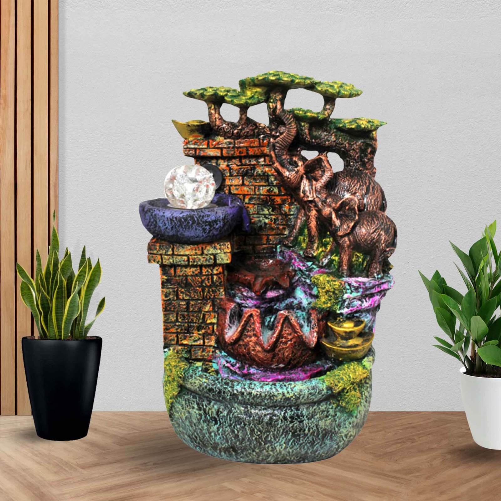 Handicraft Nature fountain for terrace garden With Led Light & Crystal Ball 38 cm G57GX1812MMLMX