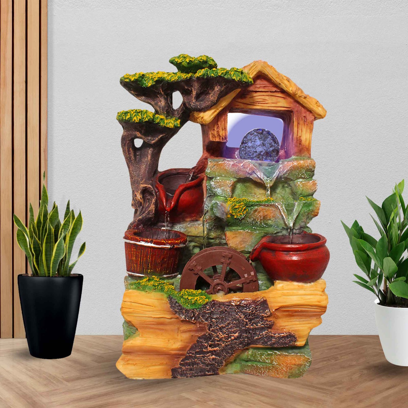Handicraft Nature home decor water fountain With Led Light & Crystal Ball 36 cm G57GX1814MMLMX
