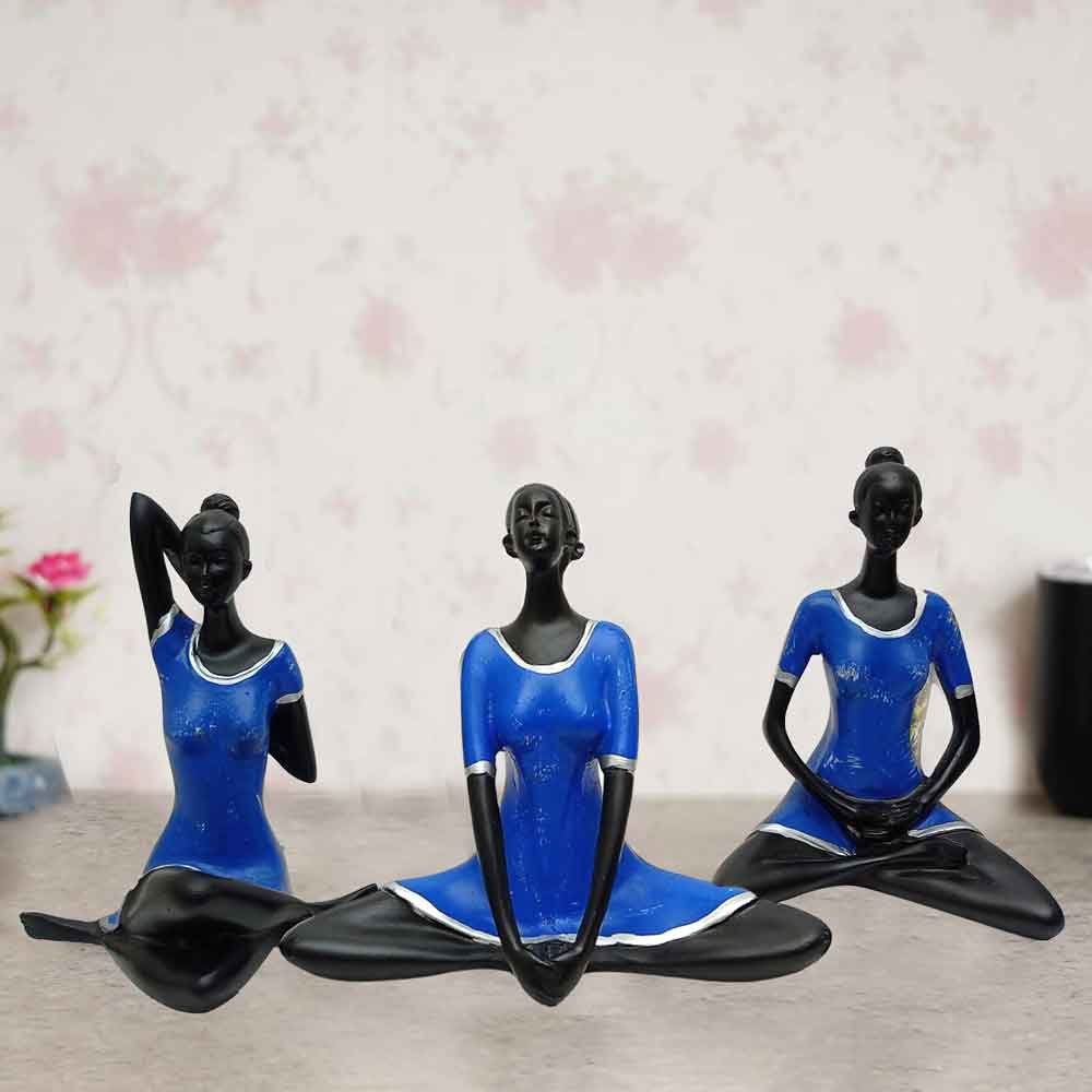 Set of 3 Yoga Lady artifact of table 20 cm G61GX0036K