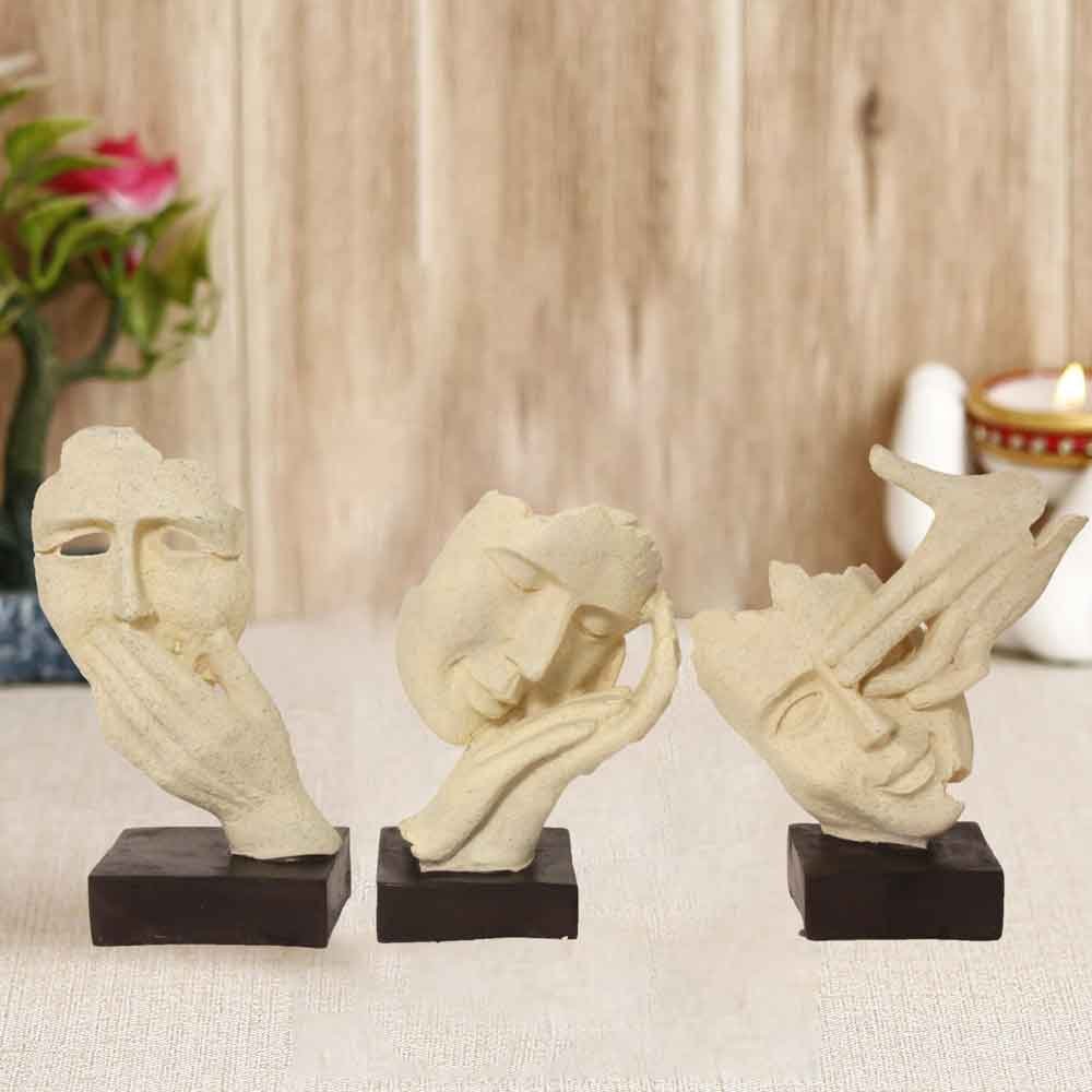 Pair of Modern Art Face for decoration of table 23 cm G61GX0039I
