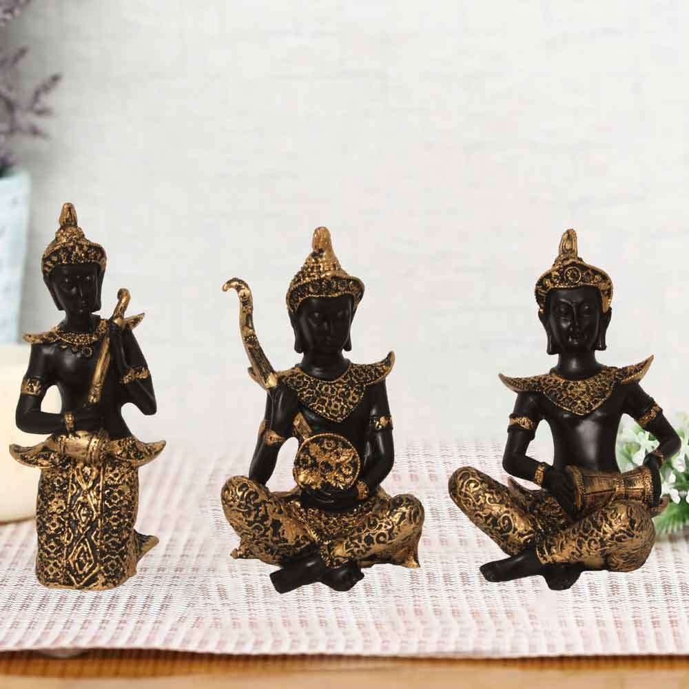 Set of 3 Musical Buddha Statue for decoration of tv unit 20 cm G61GX0041K