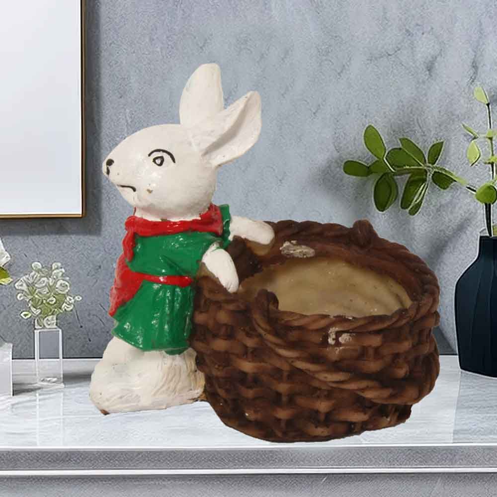 Decorative Rabbit Planter statue for return gift 11 cm G61GX0055W
