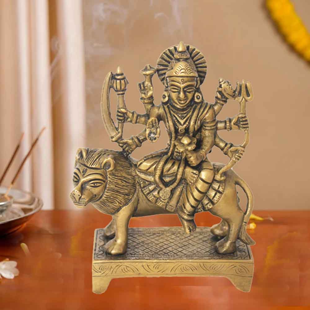 Brass Durga Maa Murti for durga puja and mandir decoration 16 cm G66GX0135G