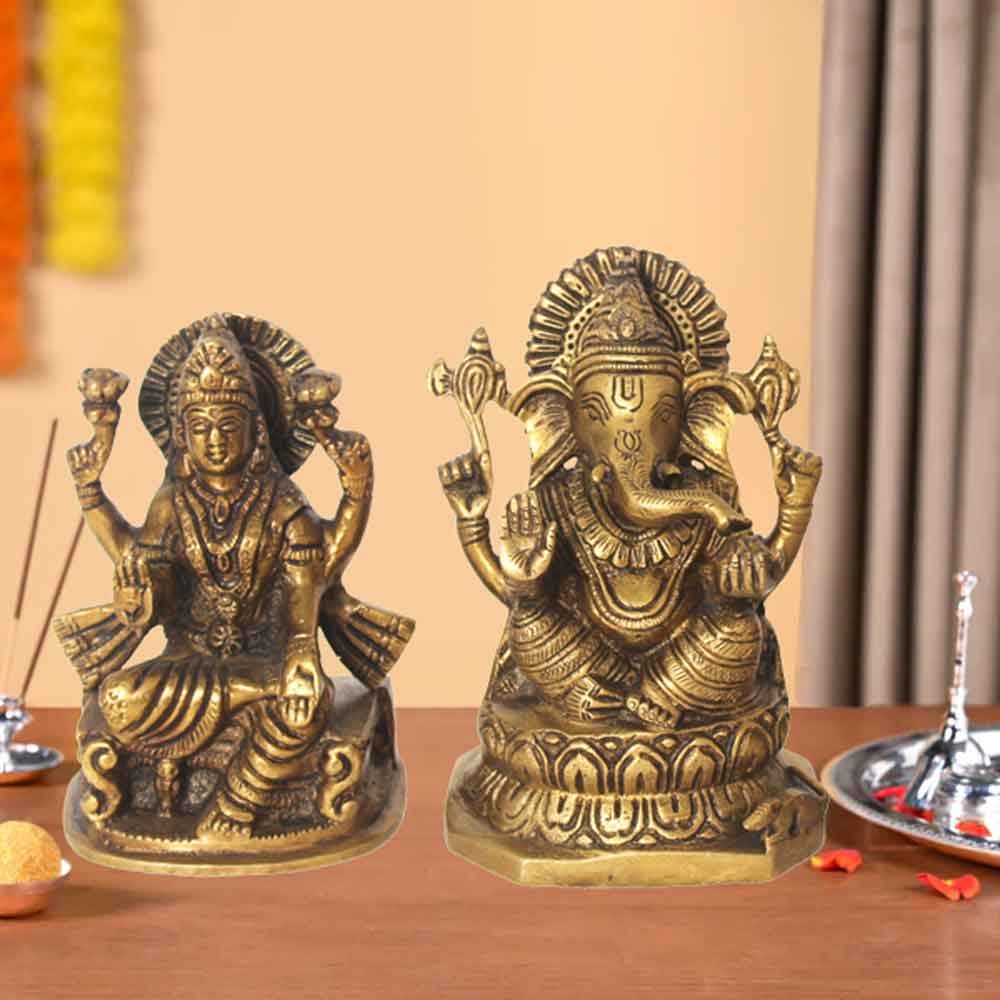 Laxmi Ganesha Idol for gifting on diwali 14 cm G66GX0167G