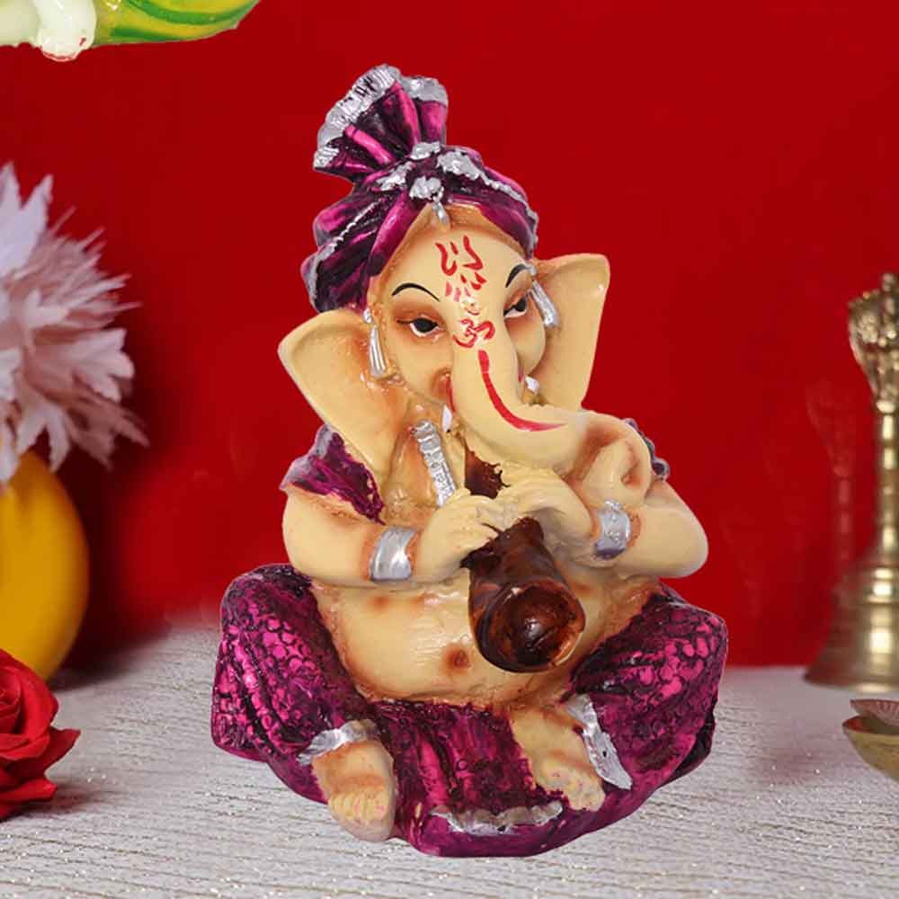 Decorative Musical Ganesha gift item on ganesh chaturthi 12 cm G71GX0069M000XZAS