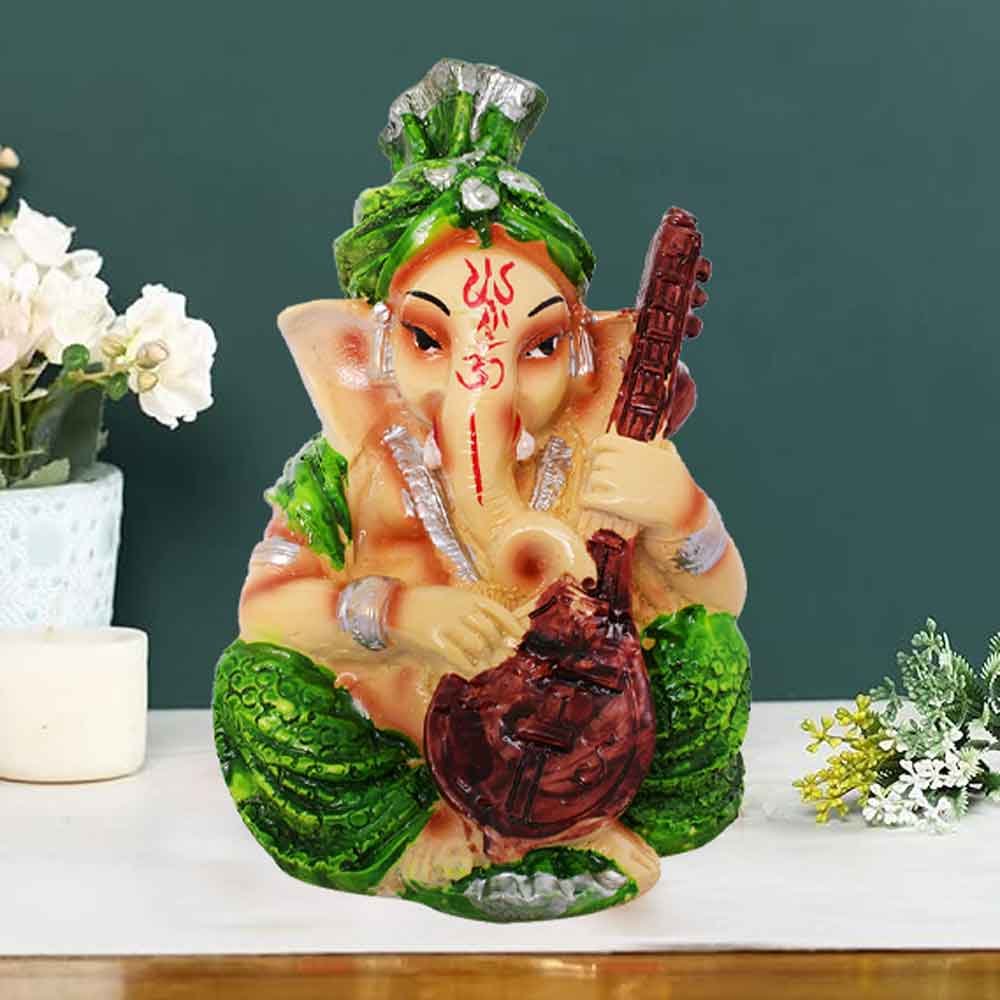 Musical Ganesh Statue Idol showpiece for diwali gift 12 cm G71GX0071M000XZAS