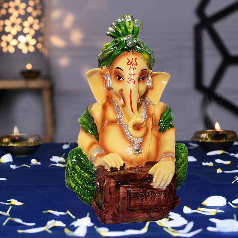 Decorative Musical Ganesh for decoration and gift 12 cm G71GX0088M000XZAS