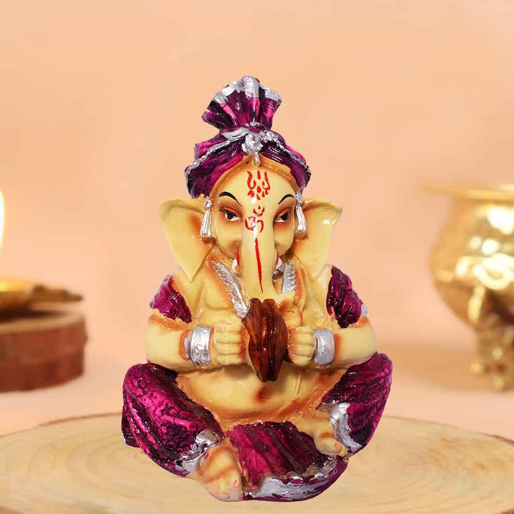 Decorative Lord Musical Ganesh idol for gift 12 cm G71GX0089M000XZAS