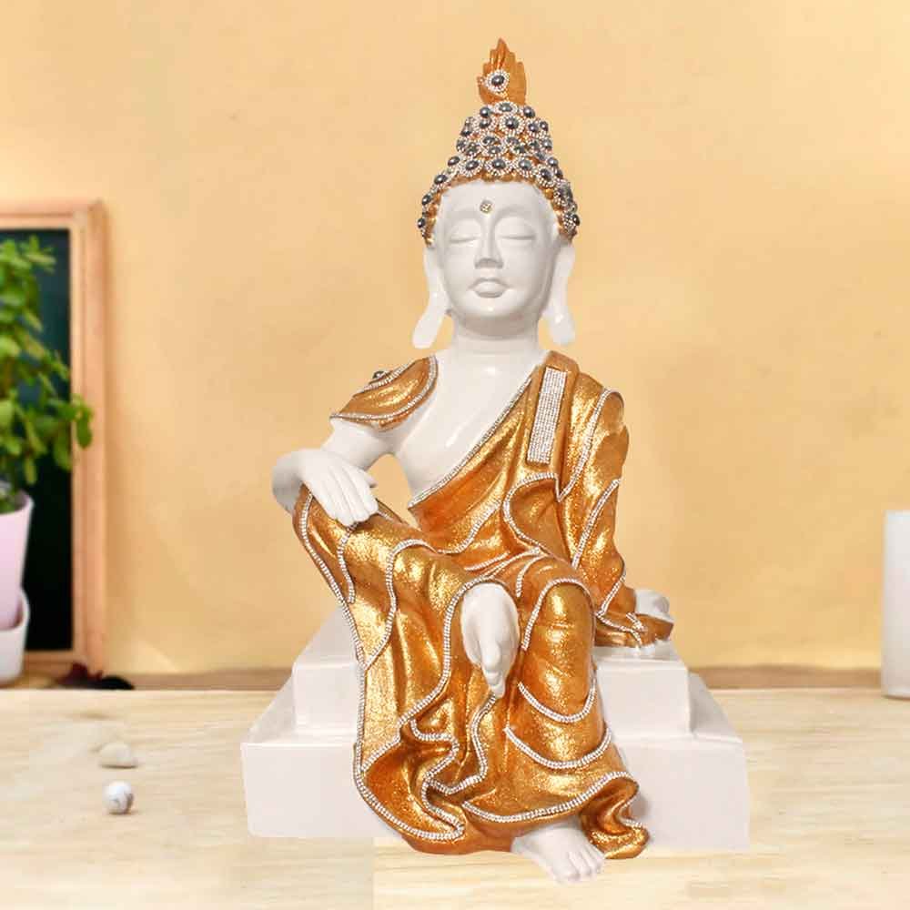 Buddha Statue in Glitter Finish for gift on budh purnima 54 cm G72GX0044G