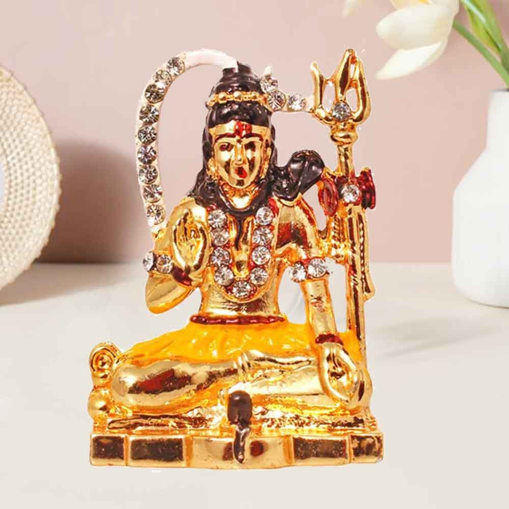 Metallic Shiv Car Dashboard Idol for gift on shivratri 5 cm G76GX0002G000XZES