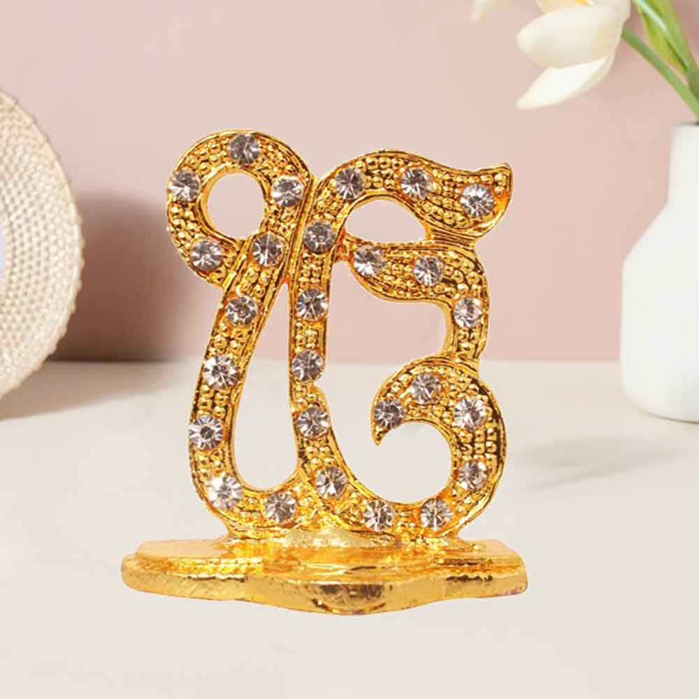 Metallic Omkar Statue showpiece for gifting 4 cm G76GX0097G000XZHT