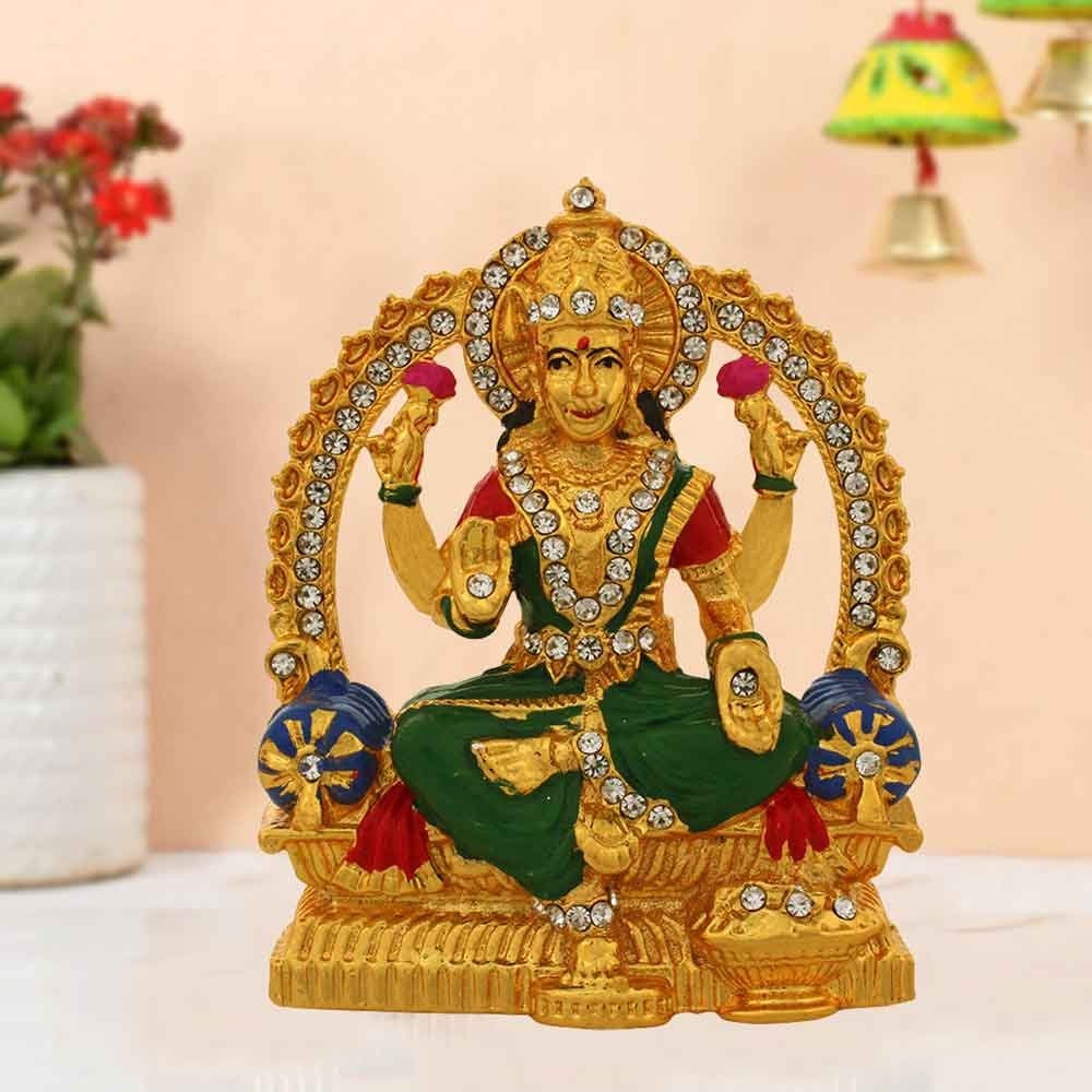 Car Dashboard Metalic Ma Laxmi Idol showpiece for diwali gift 7 cm G76GX0143H000XTRS