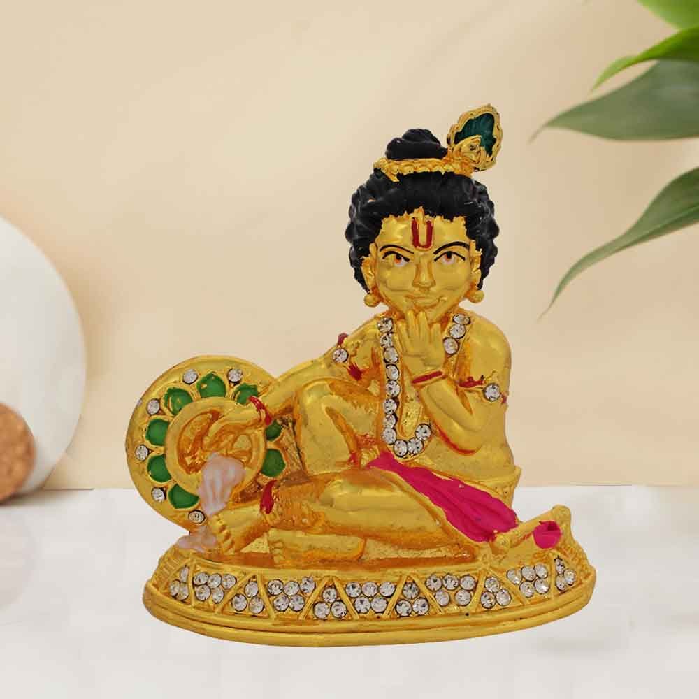 Metallic Matka Krishna Statue Showpiece for gifting on birthday 8 cm G76GX0149G000XTTA