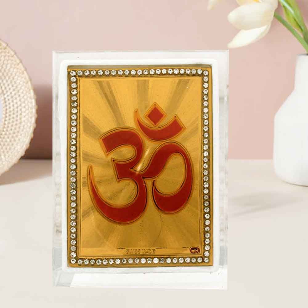 Om Golden Foil  Acrylic Frame for gifting 9 cm G76GX0223G000XZHH