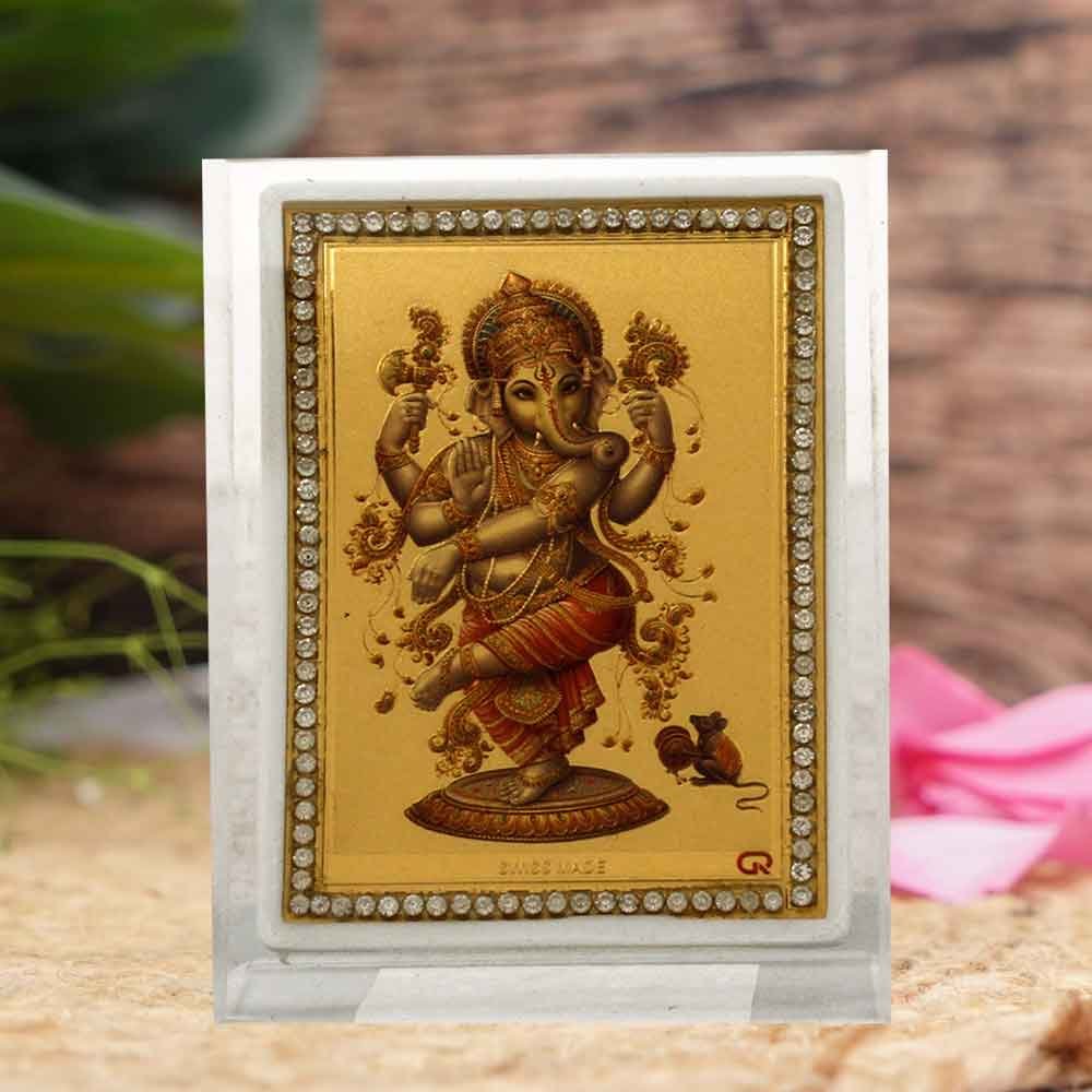 Golden Foil Ganesha idol for ganesh chaturthi 9 cm G76GX0227G000XZHH