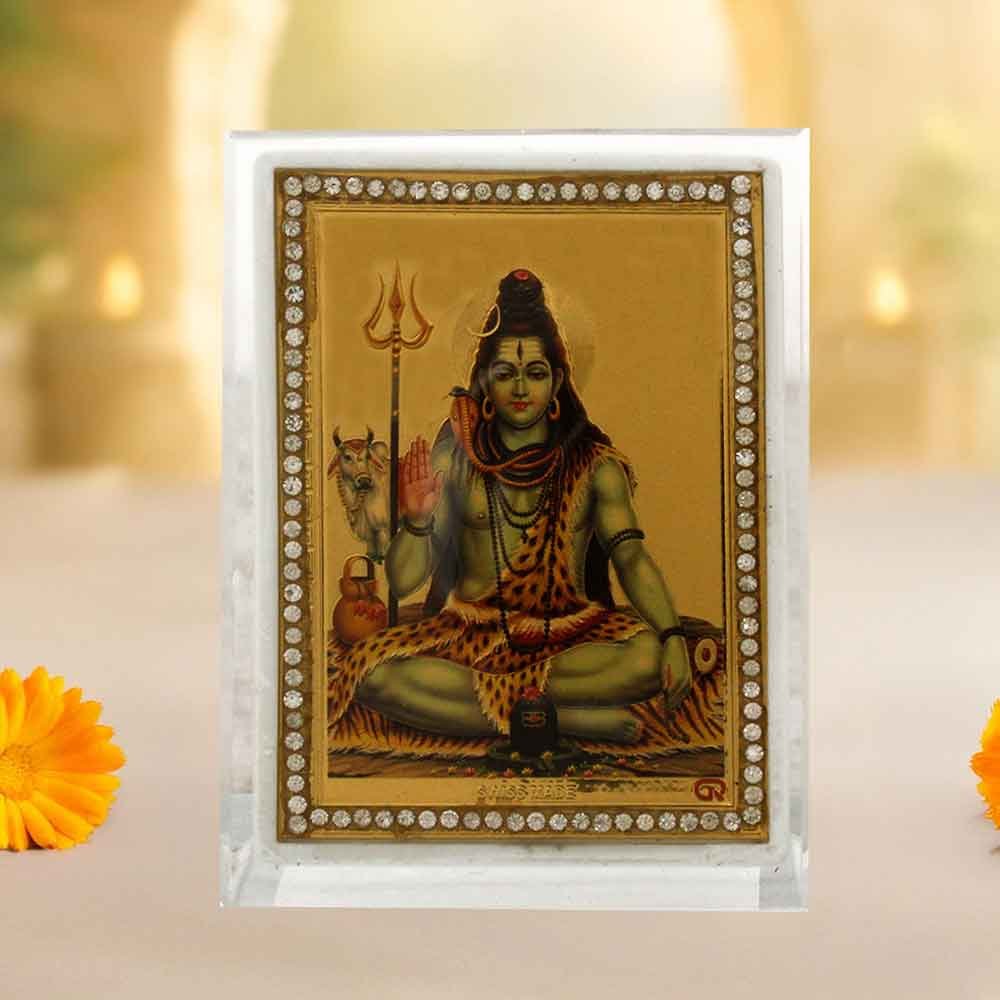 Golden Foil Shiva God gift items on shivratri 9 cm G76GX0228G000XZHH
