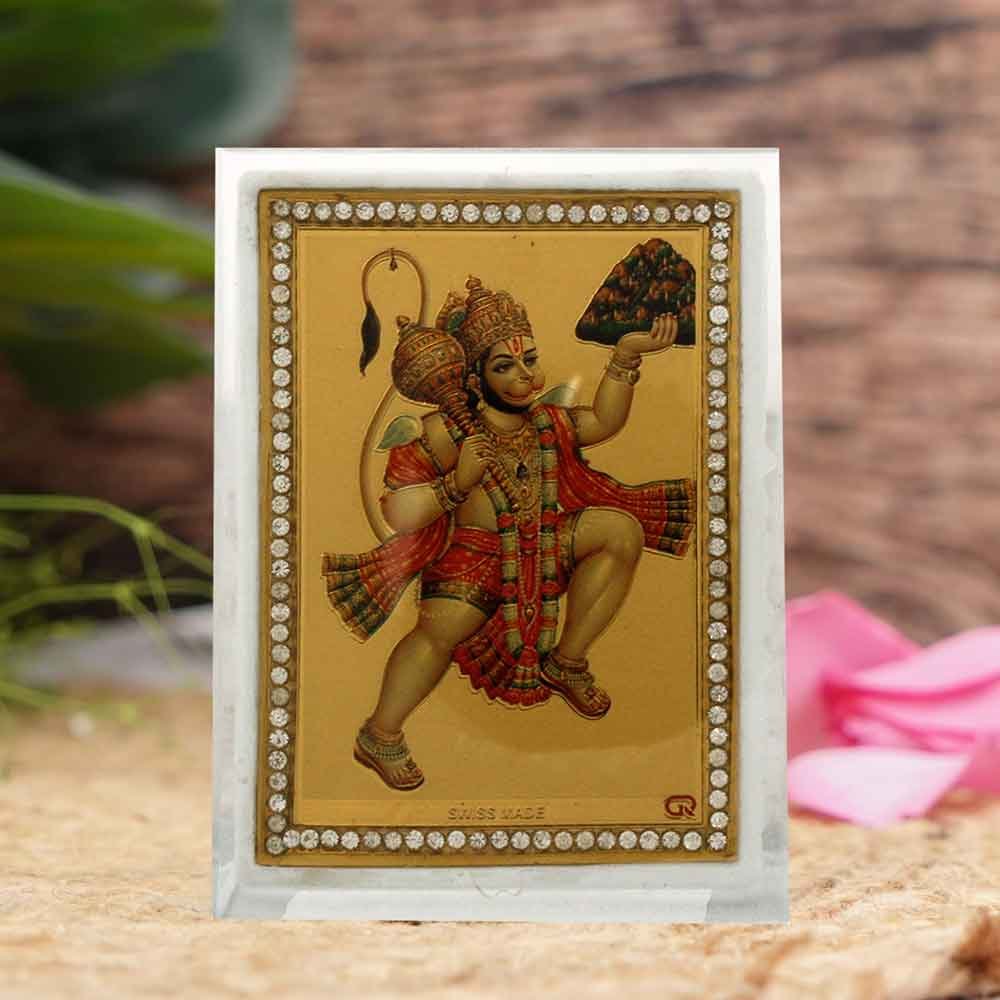 Golden Foil Hanuman idol for hanuman jayanti 9 cm G76GX0230G000XZHH