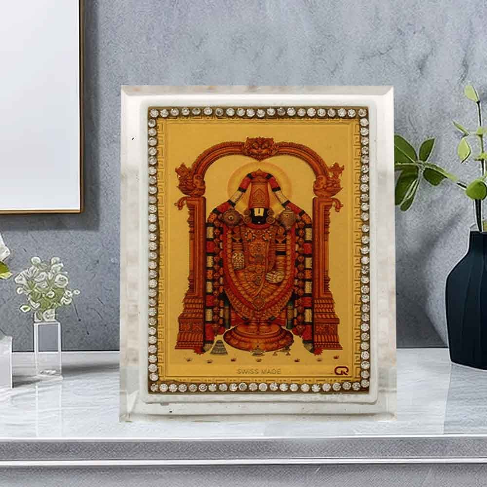 Golden Foil Acrylic Balaji Frame for decoration and return gift 9 cm G76GX0242G000XZHH