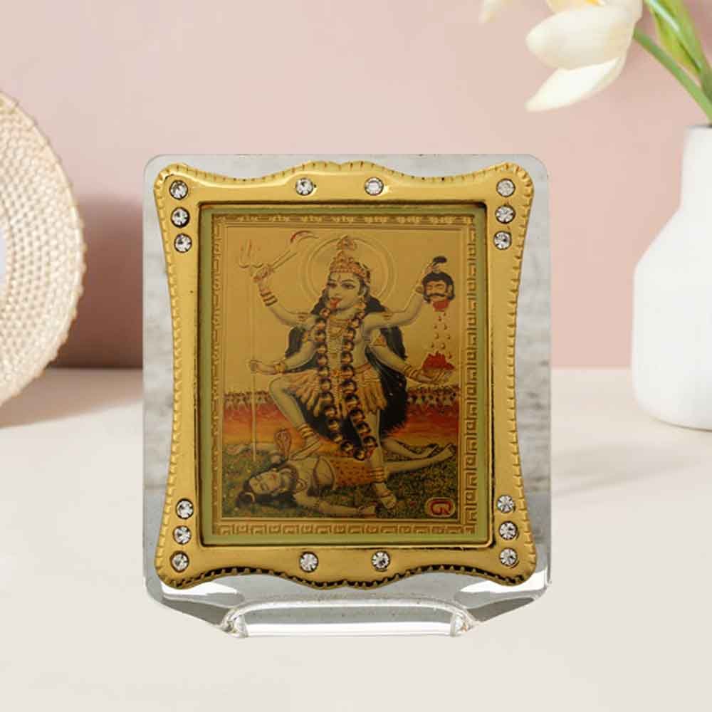 Golden Foil Acrylic Godess Kali Ma Frame for religious function 7 cm G76GX0246G000XZRI