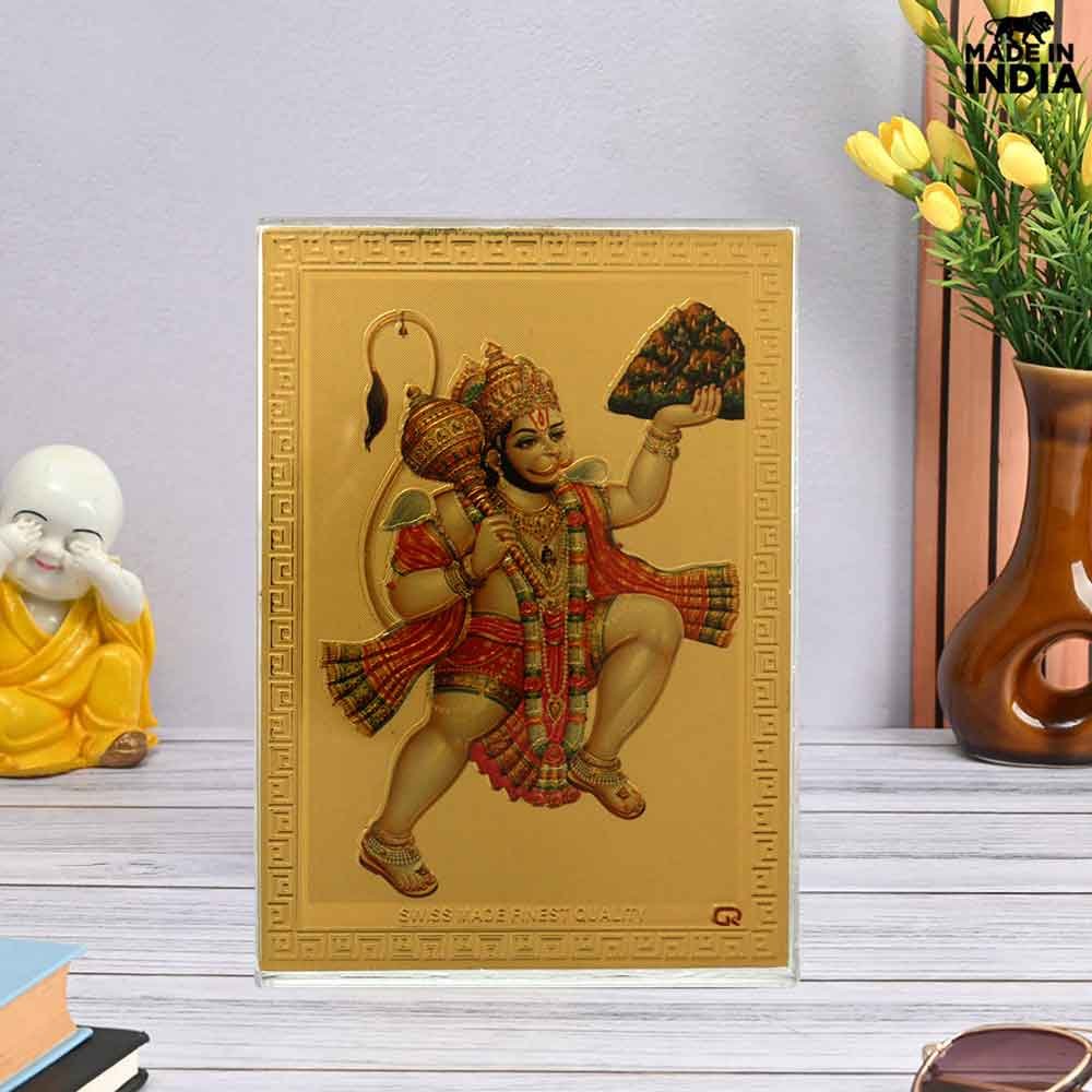 Golden Foil Acrylic Hanuman God Frame on gifting on hanuman jayanti 9 cm G76GX0278G000XZTO