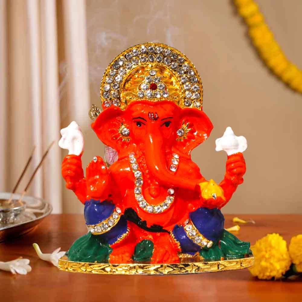 Metallic Ganesha for decoration and car dashboard 8 cm G76GX0398M000TTS