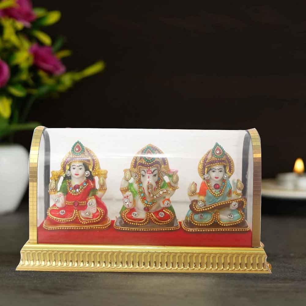 Laxmi Ganesh Saraswati Cabinet Statue showpiece for diwali gift 11 cm G76GX0442M