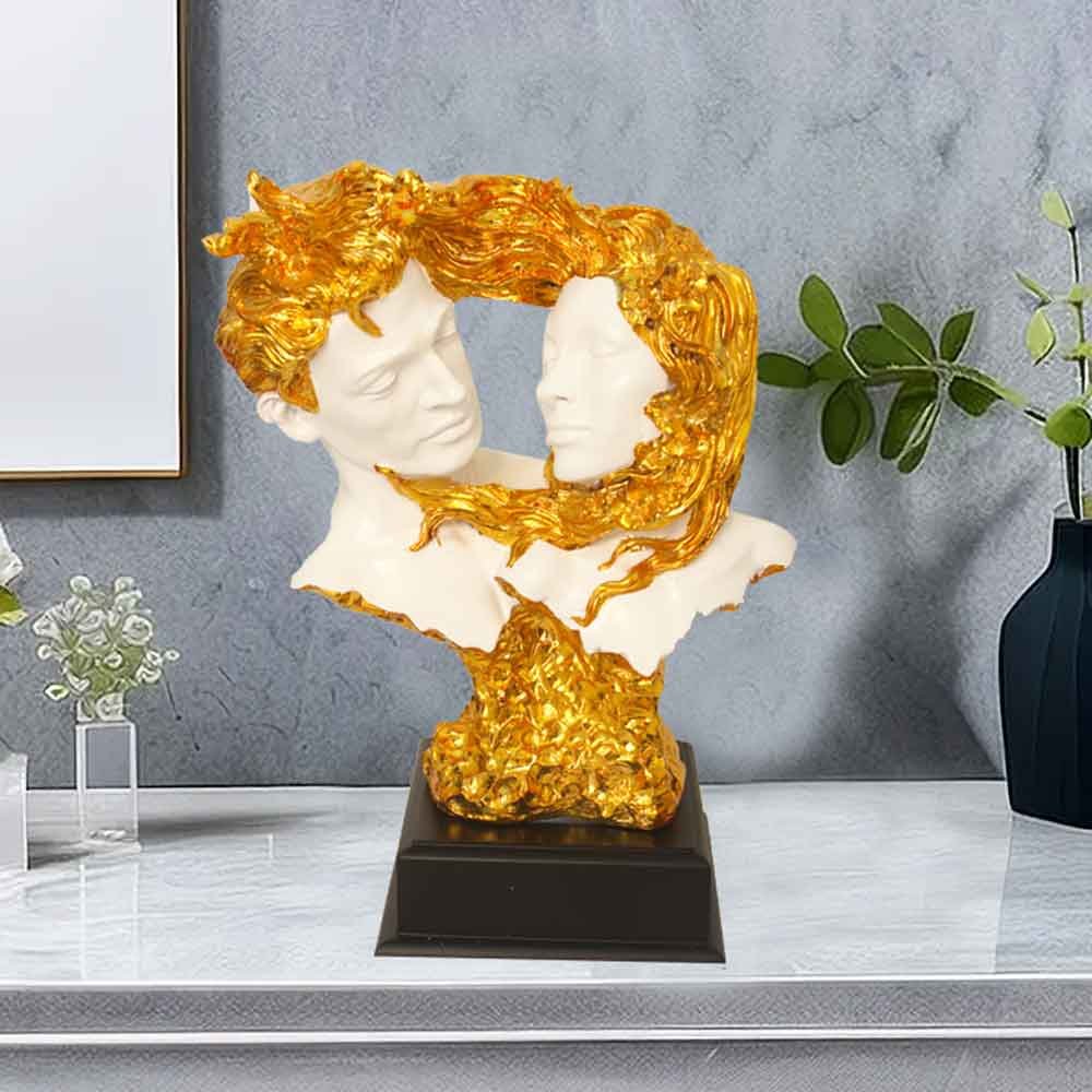 Gold Plated Modern Couple Statue for gifting on navratri 33 cm G79GX0050W