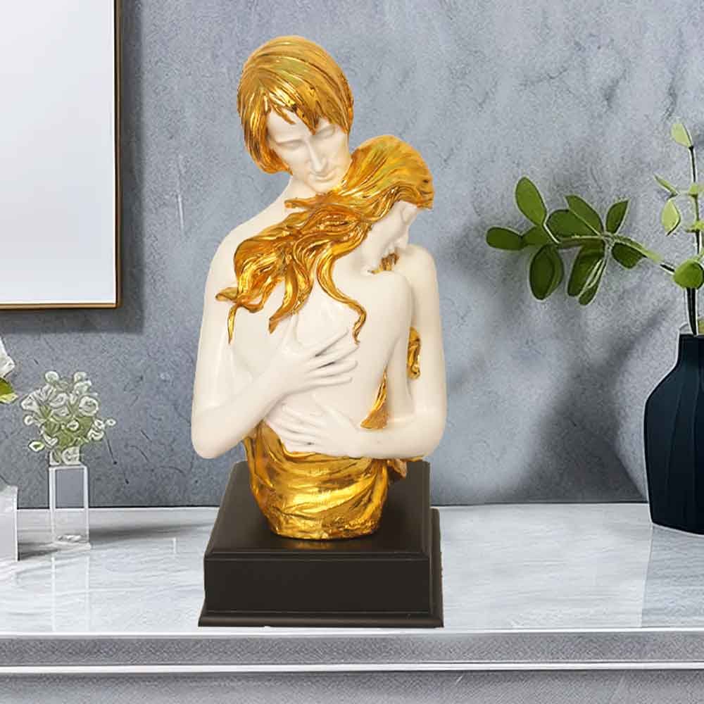 Gold Plated Modern Couple Statue Showpiece for gift on hanuman jayanti 34 cm G79GX0052W