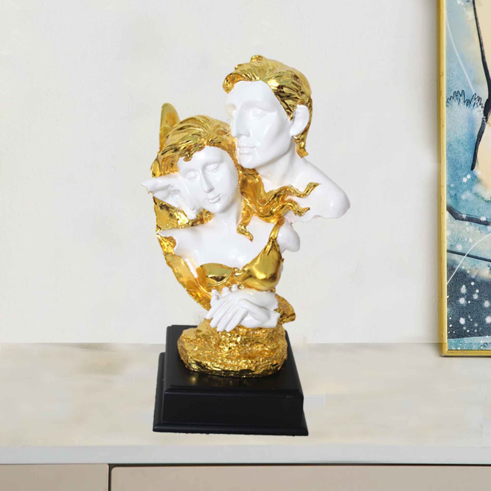 Decorative Gold Plated Couple artifacts for living room and Valentine Gift 33 cm G79GX0082W