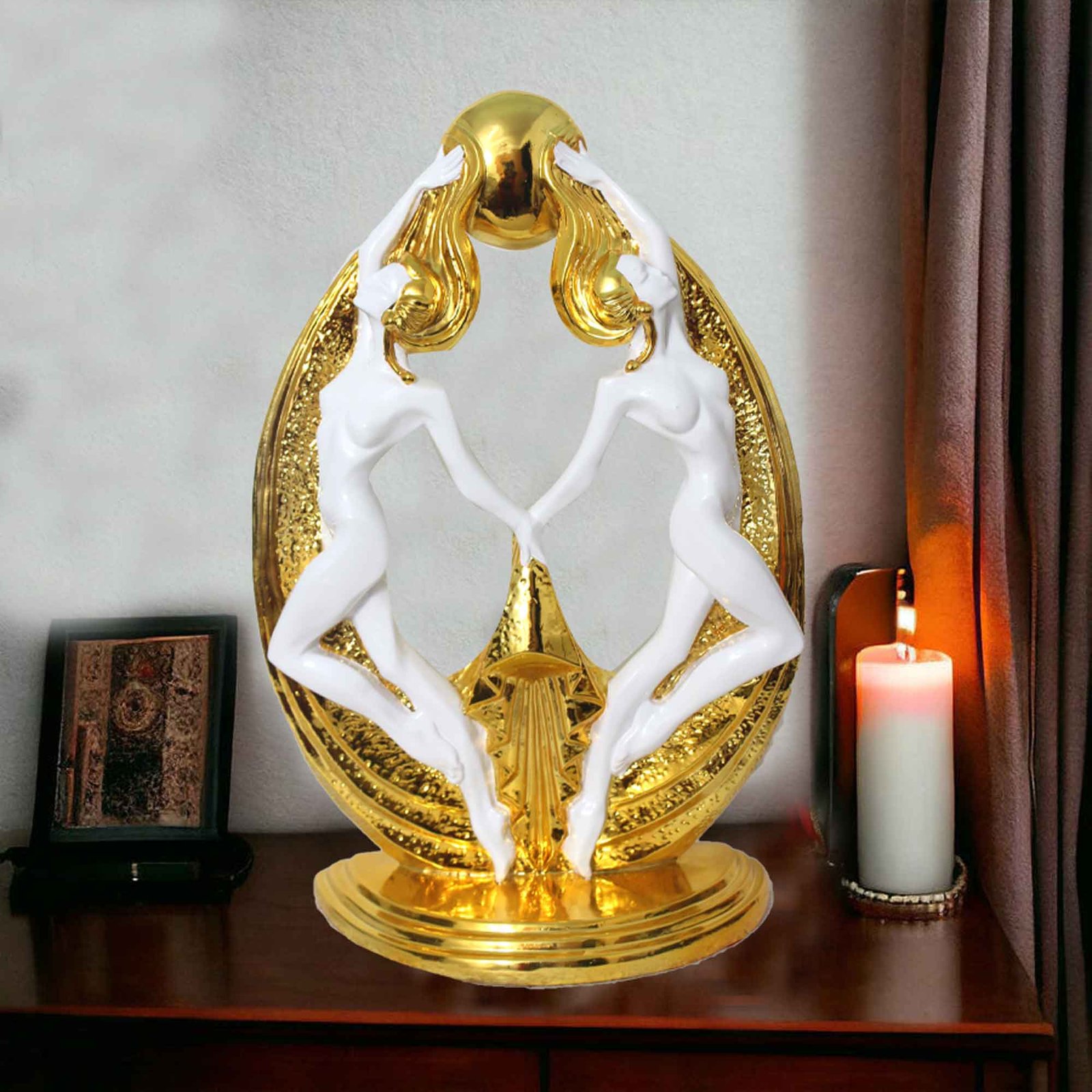 Gold Plated Chand Lady figures for gift on Anniversary 48 cm G79GX0084W