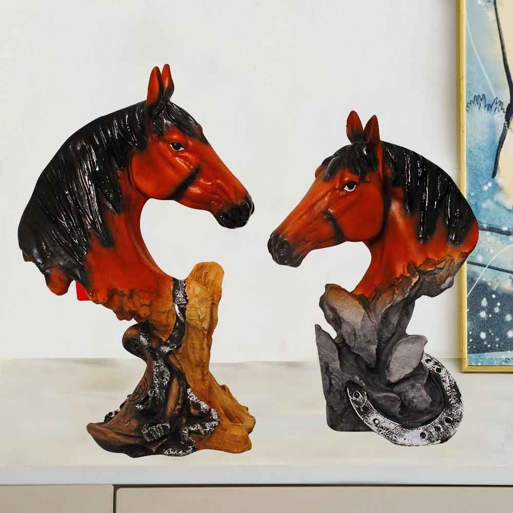 Pair of Horse Head Statue Figurine for decoration and gift 27 cm G83GX0018M000XHHA
