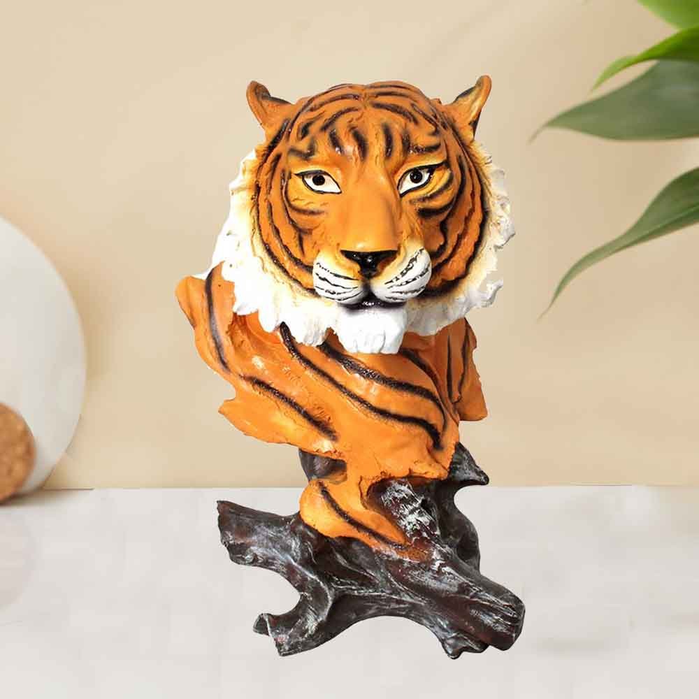 Tiger Face Statue Showpiece for office table decoration 25 cm G83GX0073M000XTOS