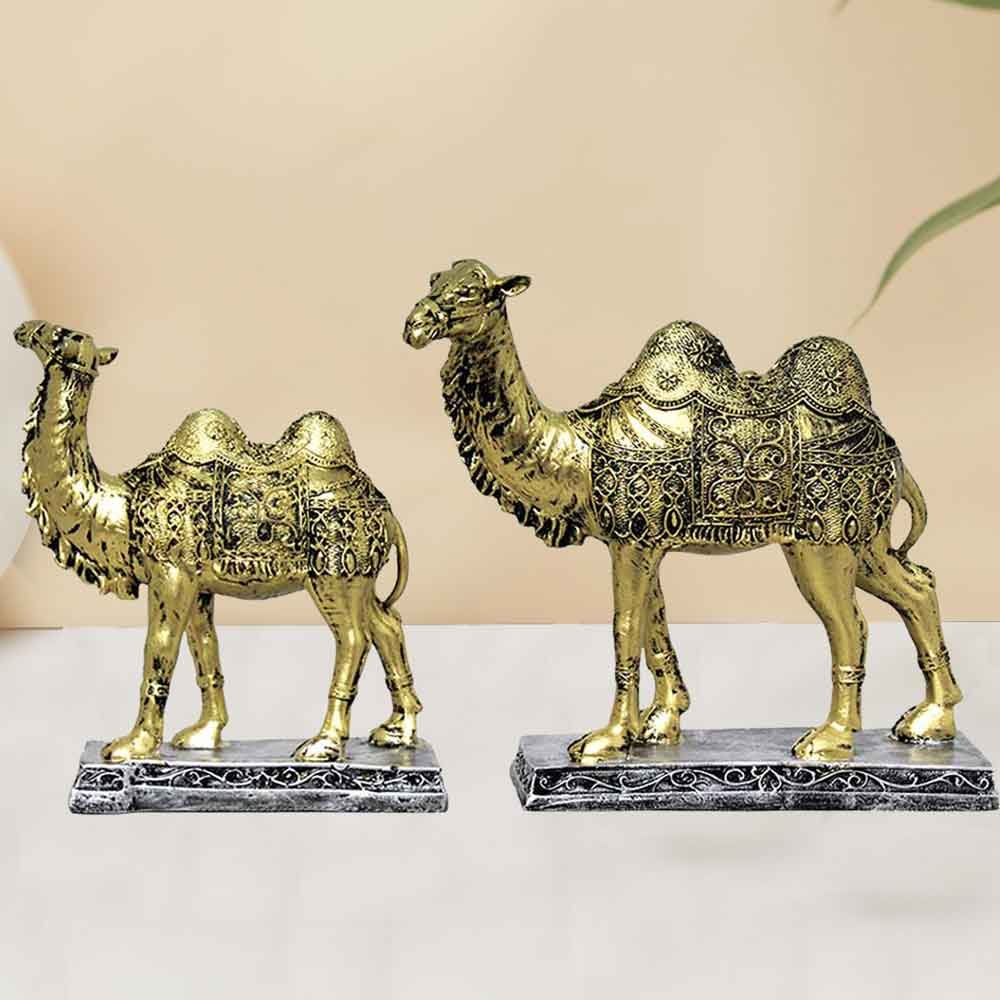 Set of 2 Camel Statue gift items for table decoration 27 cm G83GX0095B