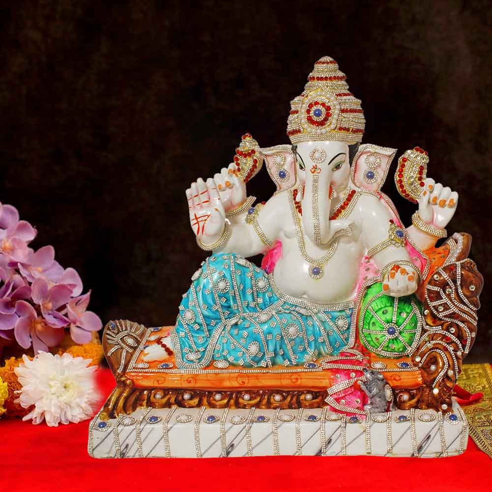 Singhasan Ganesha Statue idol for wedding gift 43 cm G84GX0013M000TESS