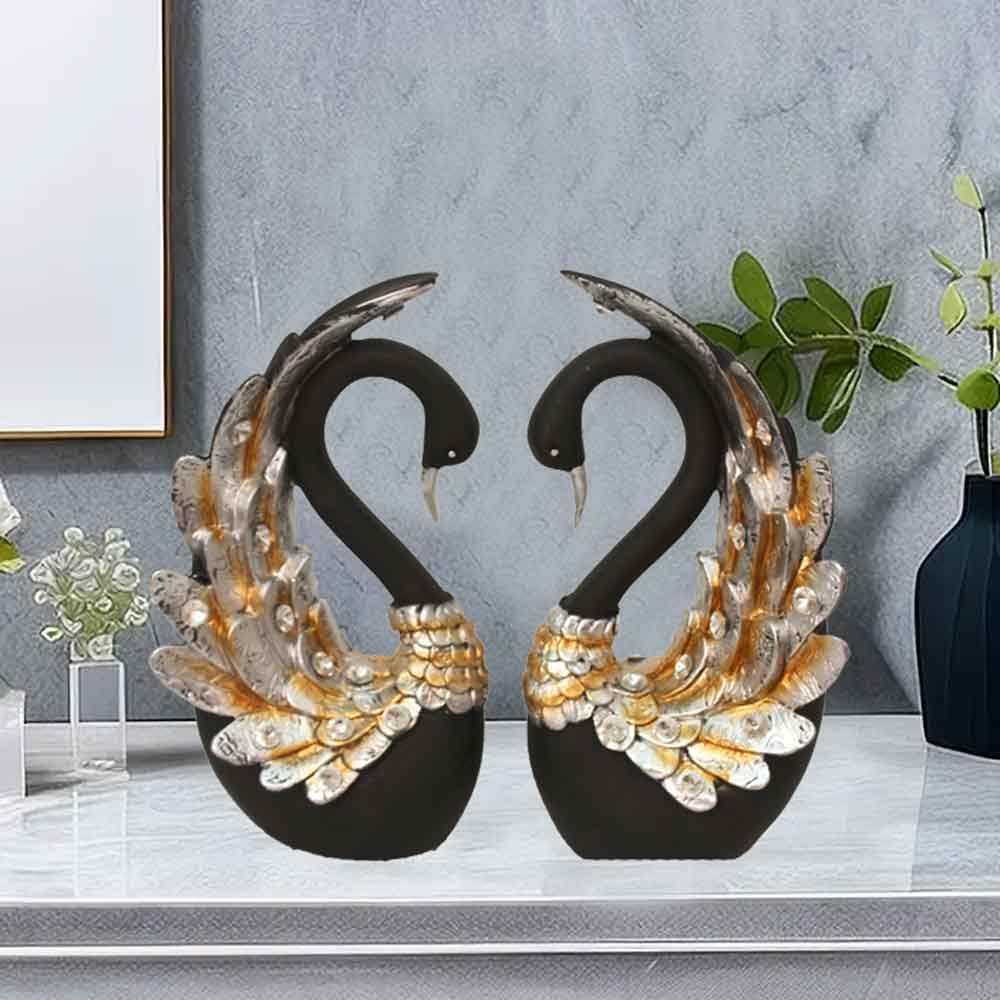 Decorative Queen Duck Swan Pair for marriage anniversary return gift 27 cm G86GX0074S